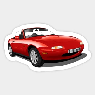 1990 Mazda MX5 in red Sticker